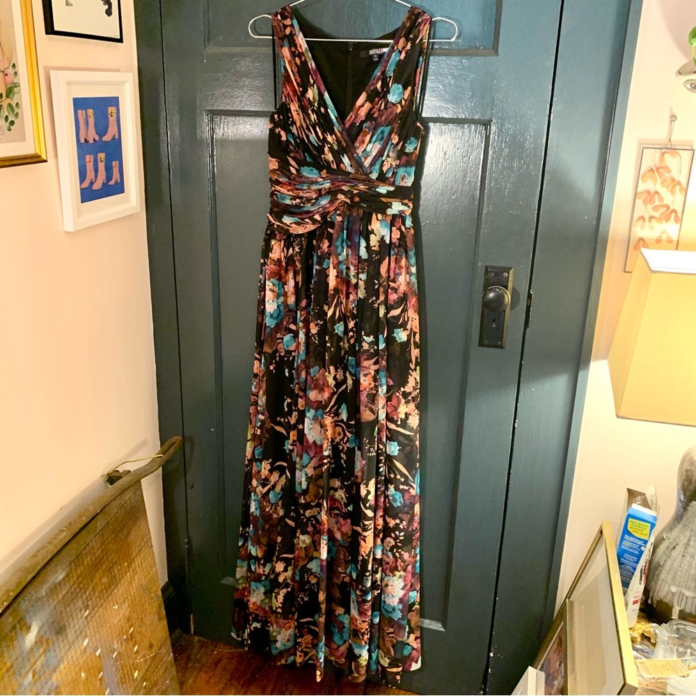 Badgley Mischka floral maxi dress